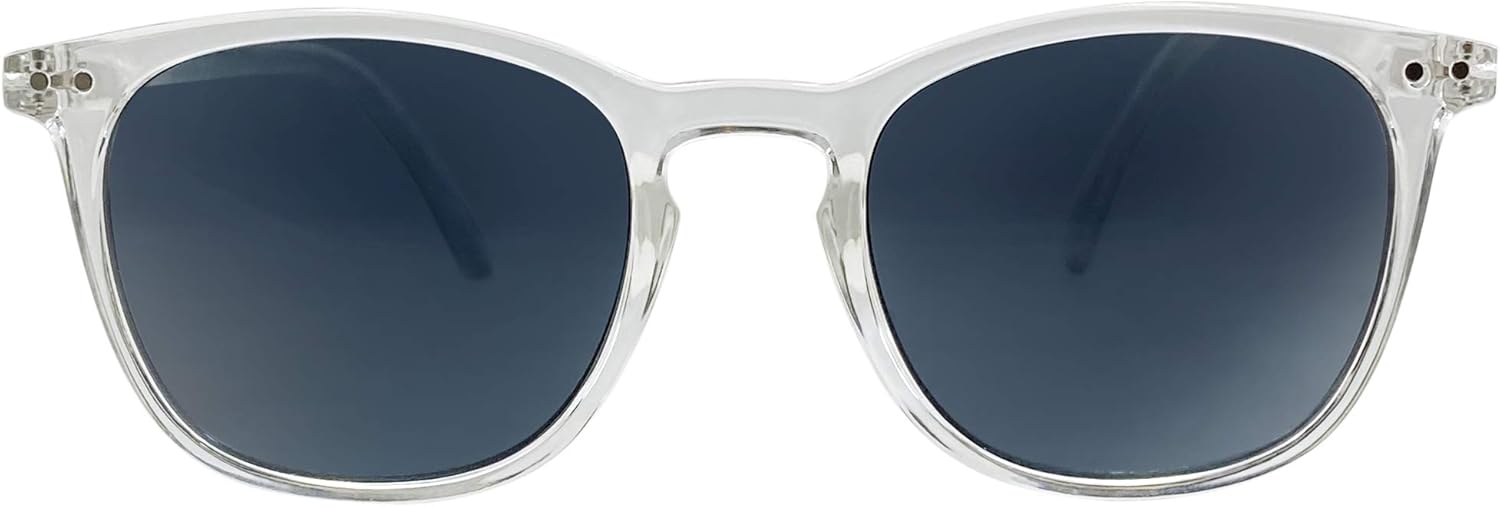 

Солнцезащитные очки для чтения In Style Eyes Sidekick с полупрозрачными линзами, полностью тонированные, для мужчин и женщин, с пружинным шарниром для комфортного ношения, Clear