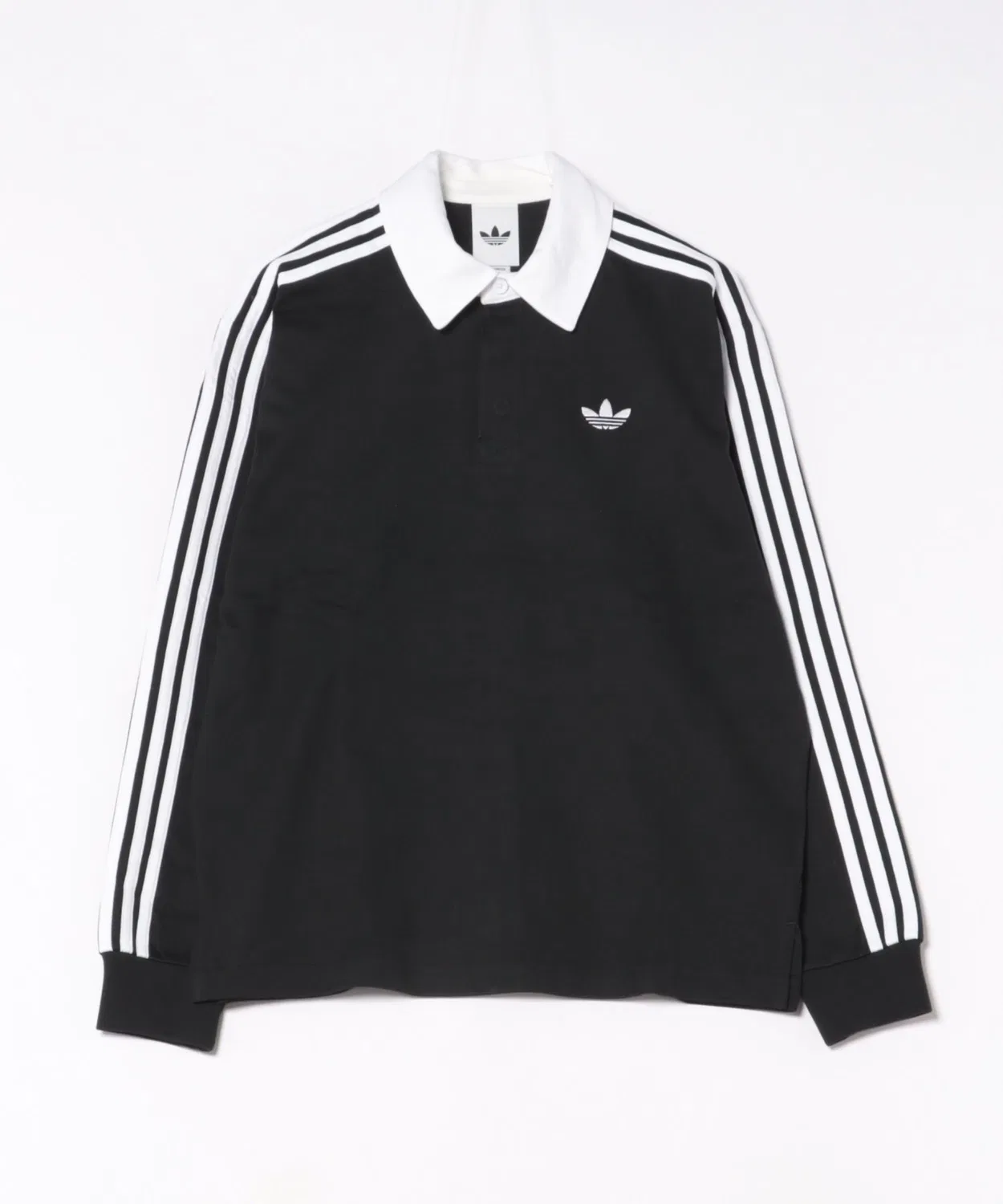 Мужское лонгслив-поло с длинным рукавом модель 3ST Rugby LS Polo Adidas, Black