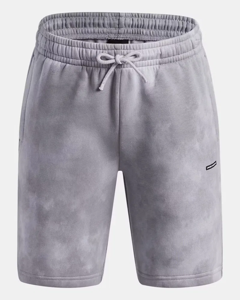 Шорты детские из хлопкового флиса с кулиской UA Icon Fleece Vintage UnderArmour, Mod Gray/Black — фото 4