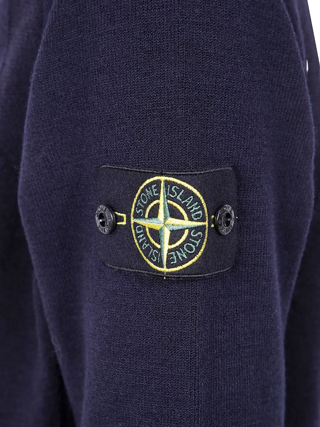 Кардиган на молнии с логотипом Stone Island, темно-синий — фото 2