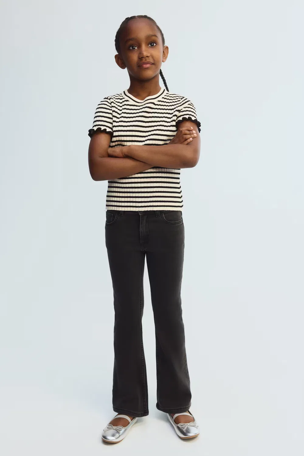 Очень мягкие джинсы-клеш H&M, Denimschwarz