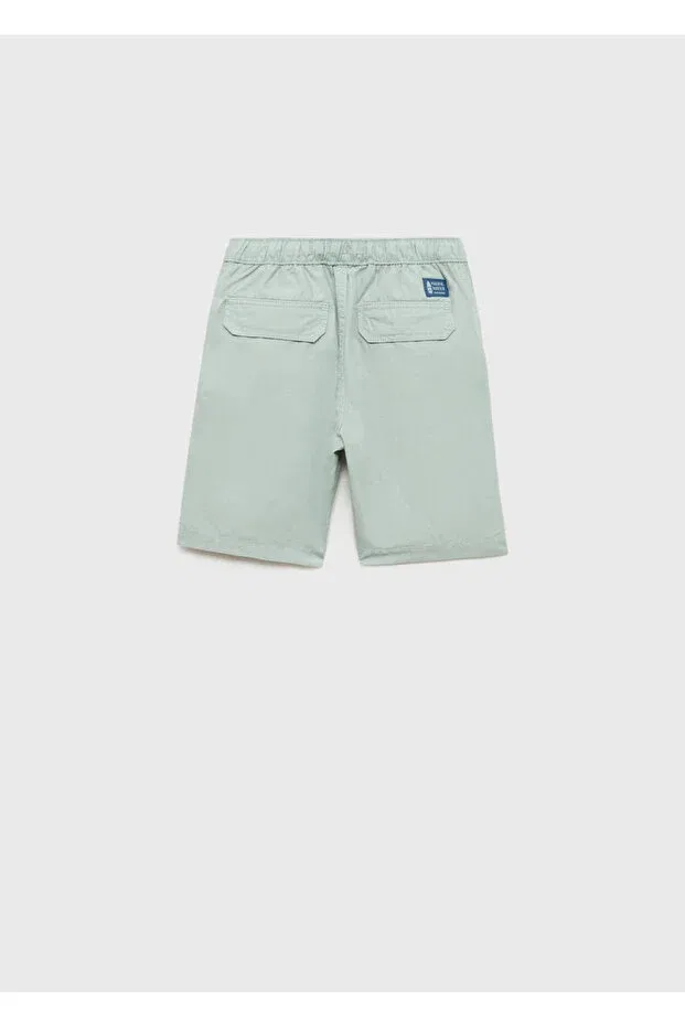 Детские шорты для мальчиков хлопковые Mango Kids, Pastel Green — фото 4