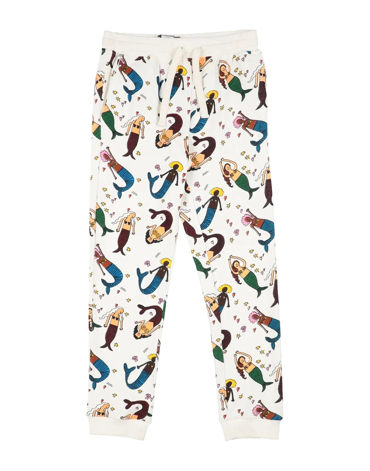 Детские спортивные штаны для девочек из футера с принтом Stella Mccartney Kids, белый