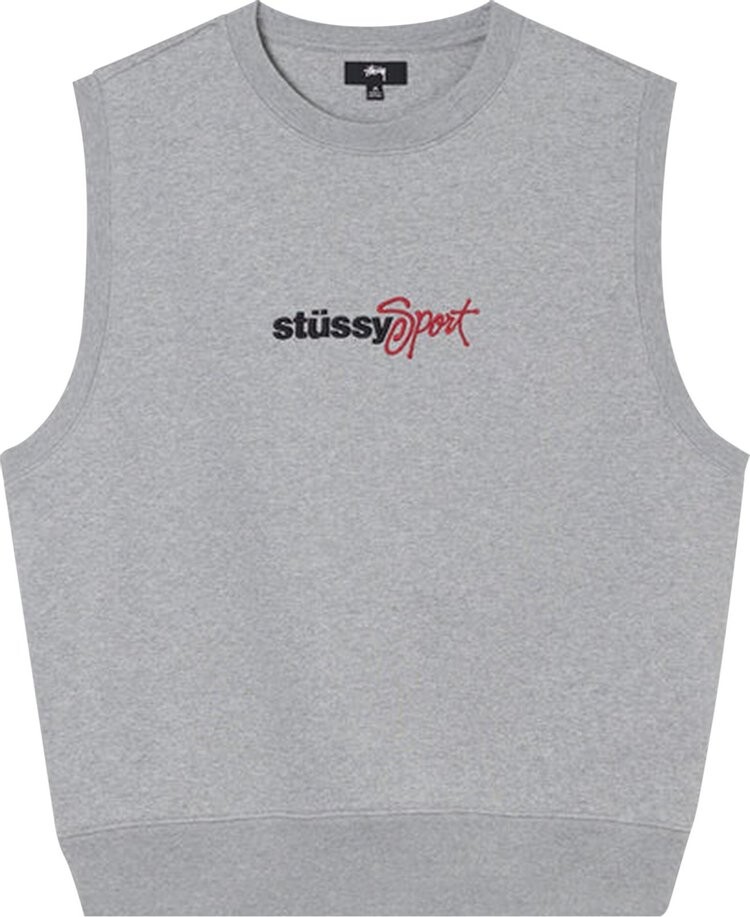 Жилет Stussy Sport Fleece Vest 'Grey Heather', серый — фото 2