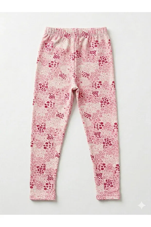 Детские леггинсы для девочек с принтом Incili Tekstil, Pink Flower Pattern