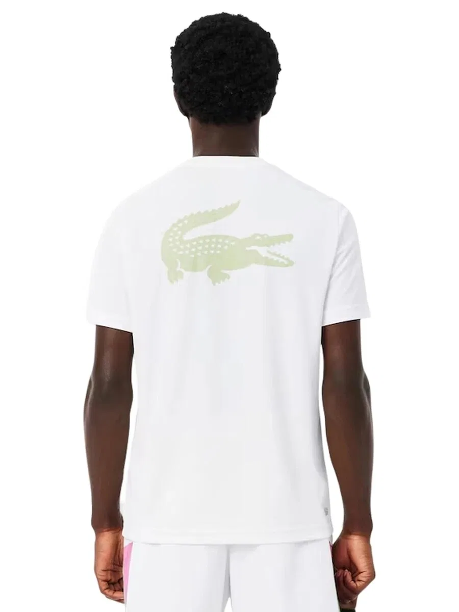 Футболка LACOSTE 'Camiseta lacoste blanca back croco ultra dry tee' белого цвета — фото 2
