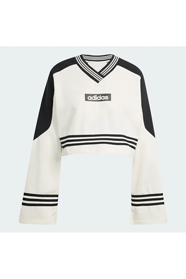 Женские свитшот с цветоблоком Adidas, Off White / Black — фото 3