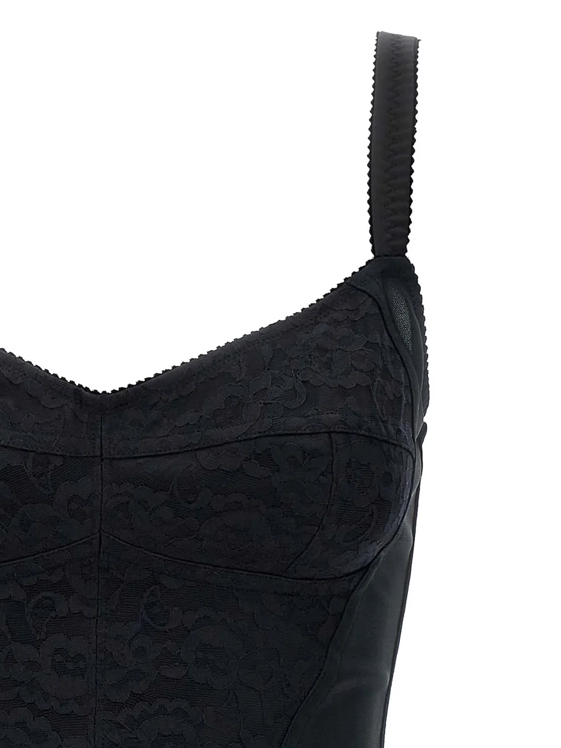 Dolce & Gabbana Платье-комбинация корсетное кружевное, черное — фото 3