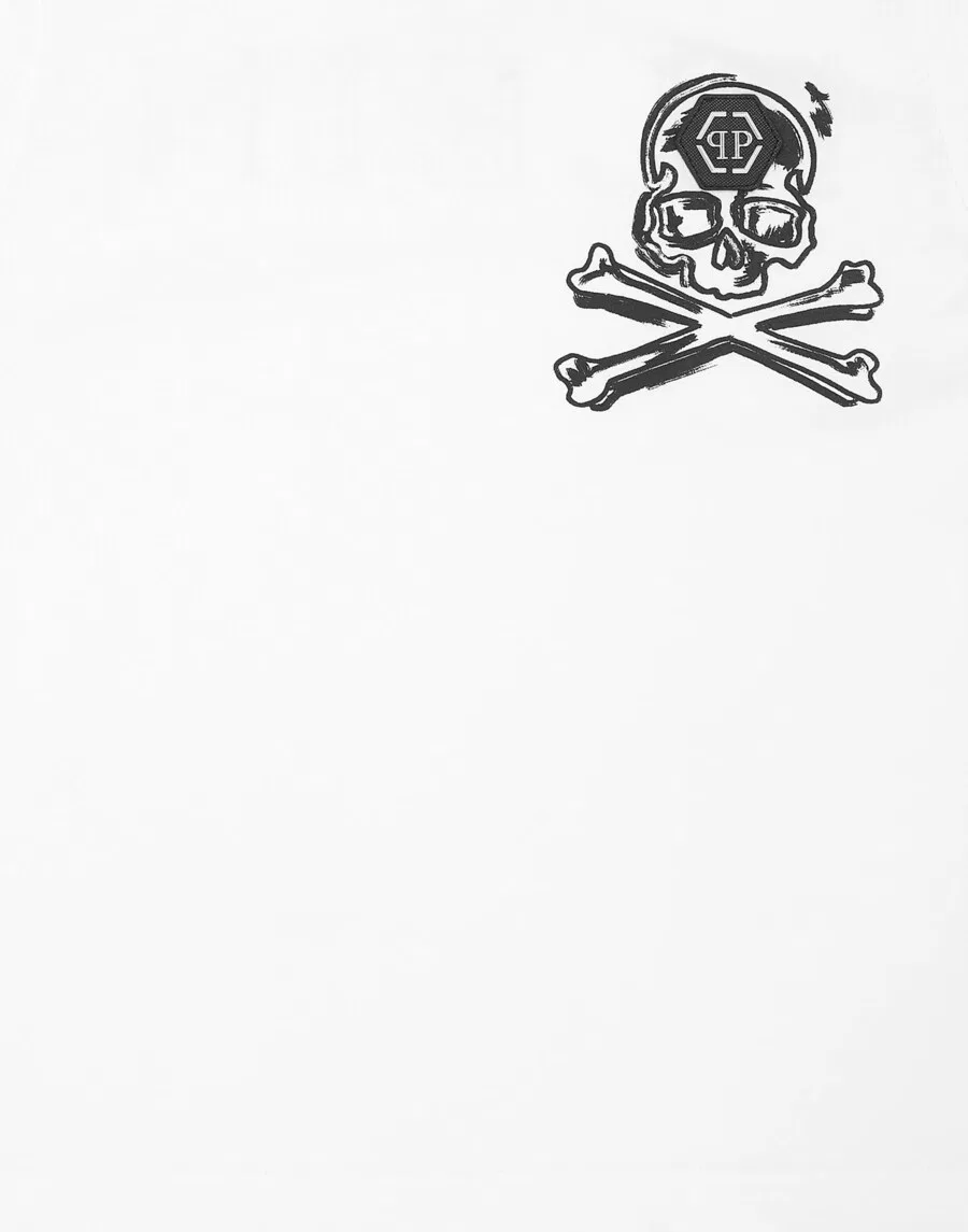 Рубашка Philipp Plein 'Skull & Bones' белого цвета — фото 3