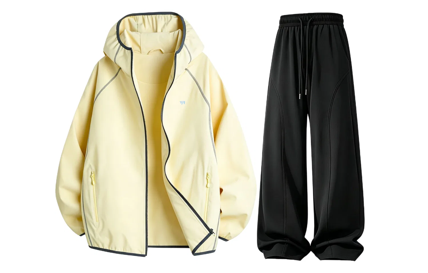 Детский комплект ветровка и брюки с капюшоном, с принтом, Autumn Chrysanthemum Yellow+Black, WARRIOR