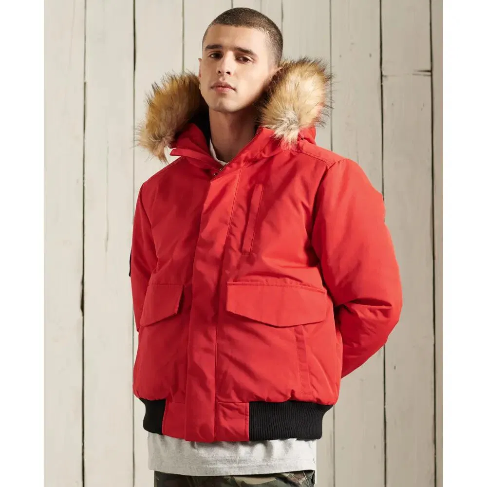 Мужская куртка-бомбер с капюшоном Everest Superdry, Rot — фото 3