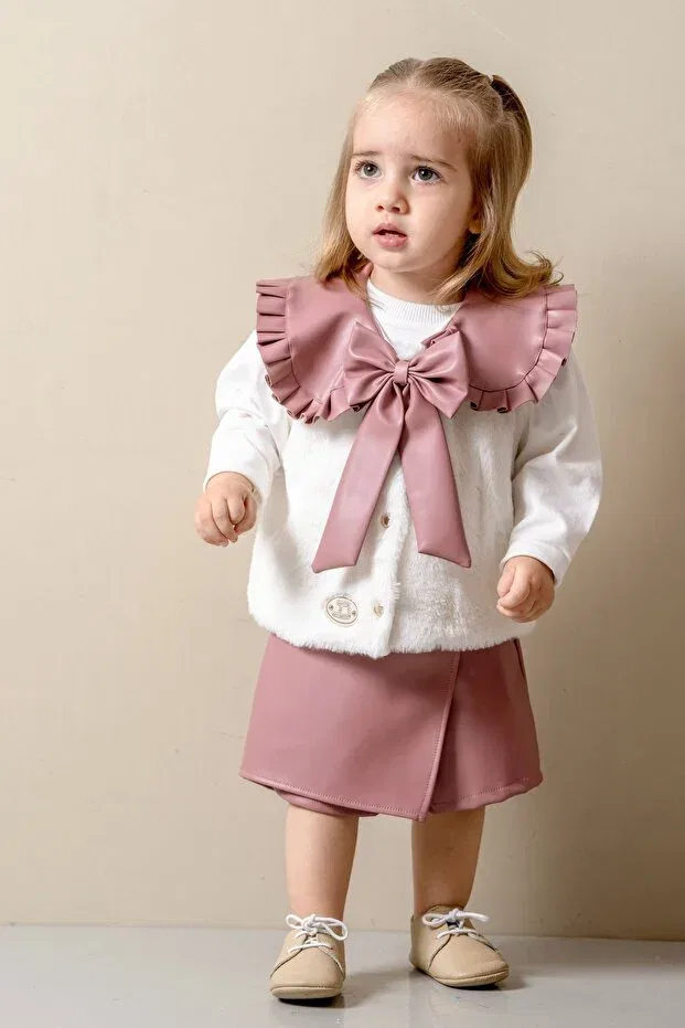 Детский комплект для девочек кожаный Glam Jnf Kids, Pink