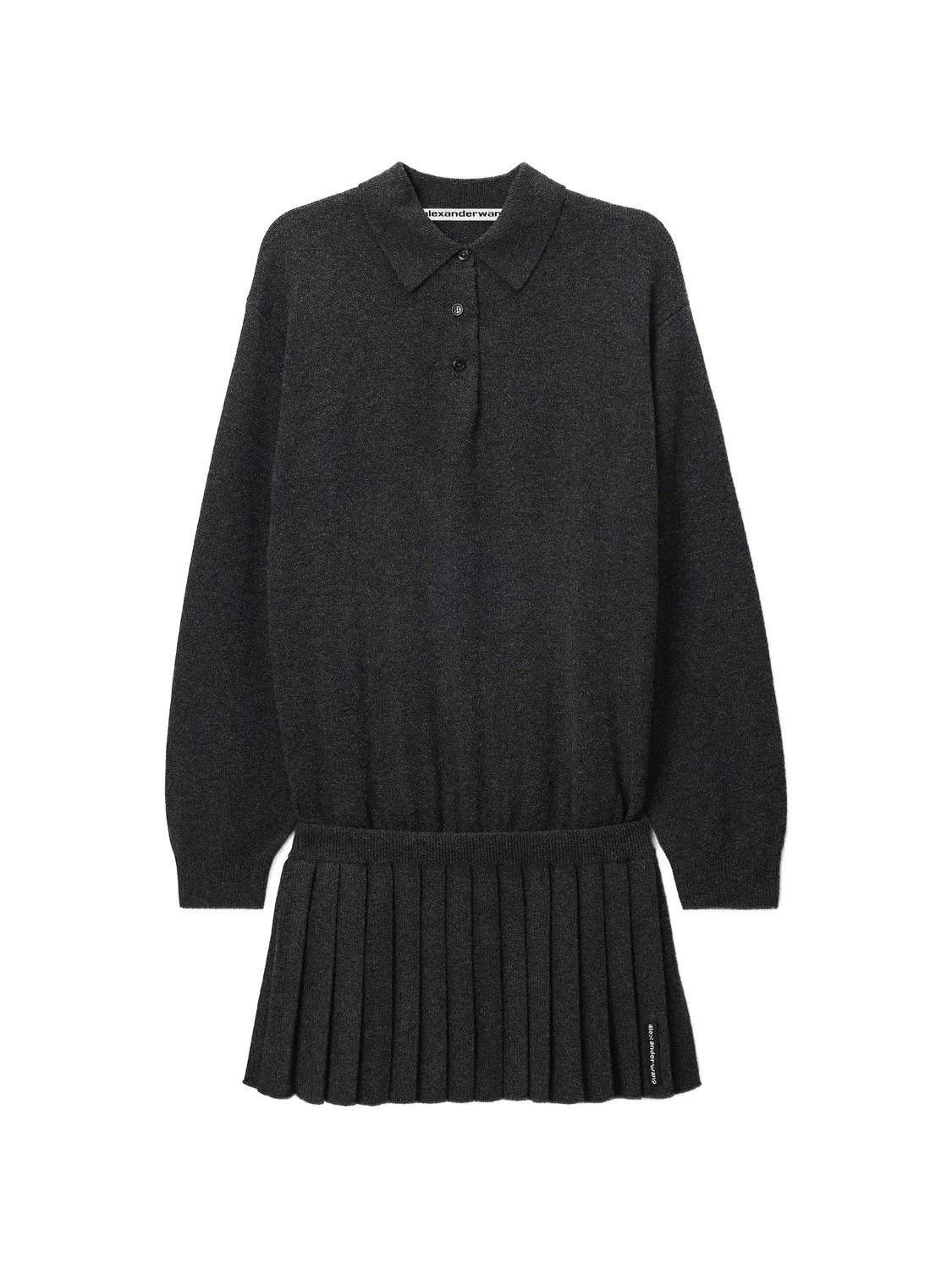 Платье с длинными рукавами и юбкой Alexander Wang, серый