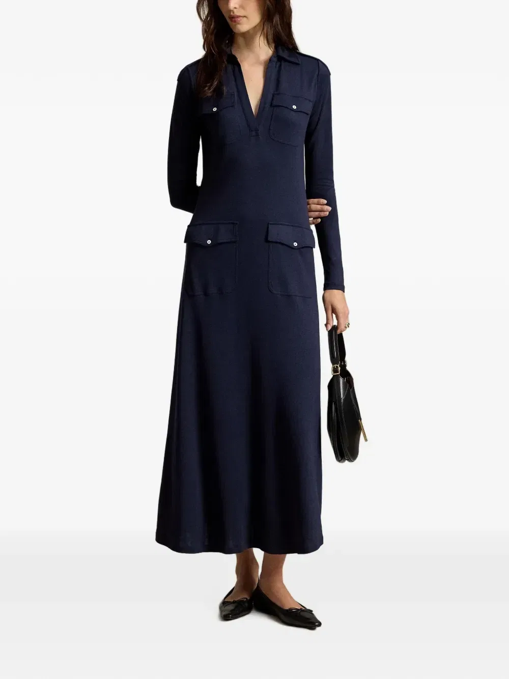Макси-платье Кармен с карманами Polo Ralph Lauren, синий — фото 2