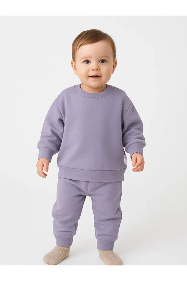 Детский комплект спортивного костюма с длинным рукавом Moda, Purple — фото 2