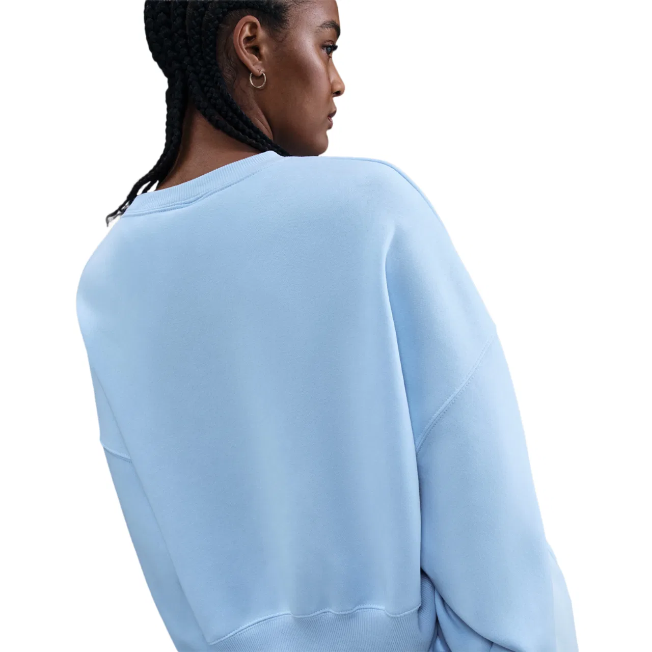 Женская флисовая кофта Nike NSW Style Fleece Crew, цвет Sail/Celestine Blue — фото 2