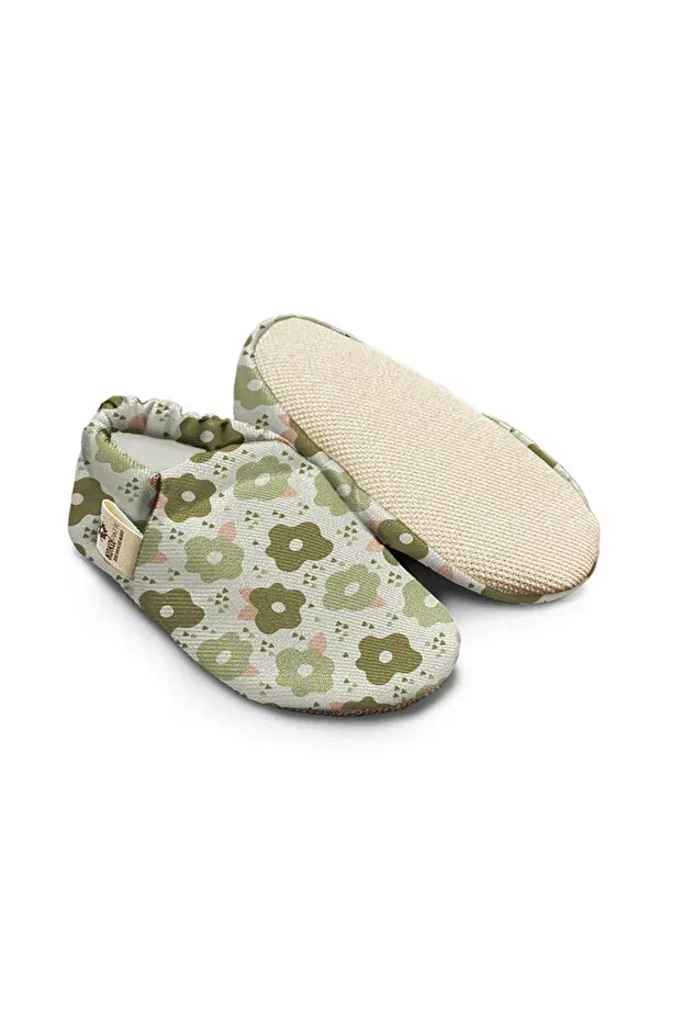 Детские пинетки с принтом Green Garden Pattern, Kokopatik, Multicolor