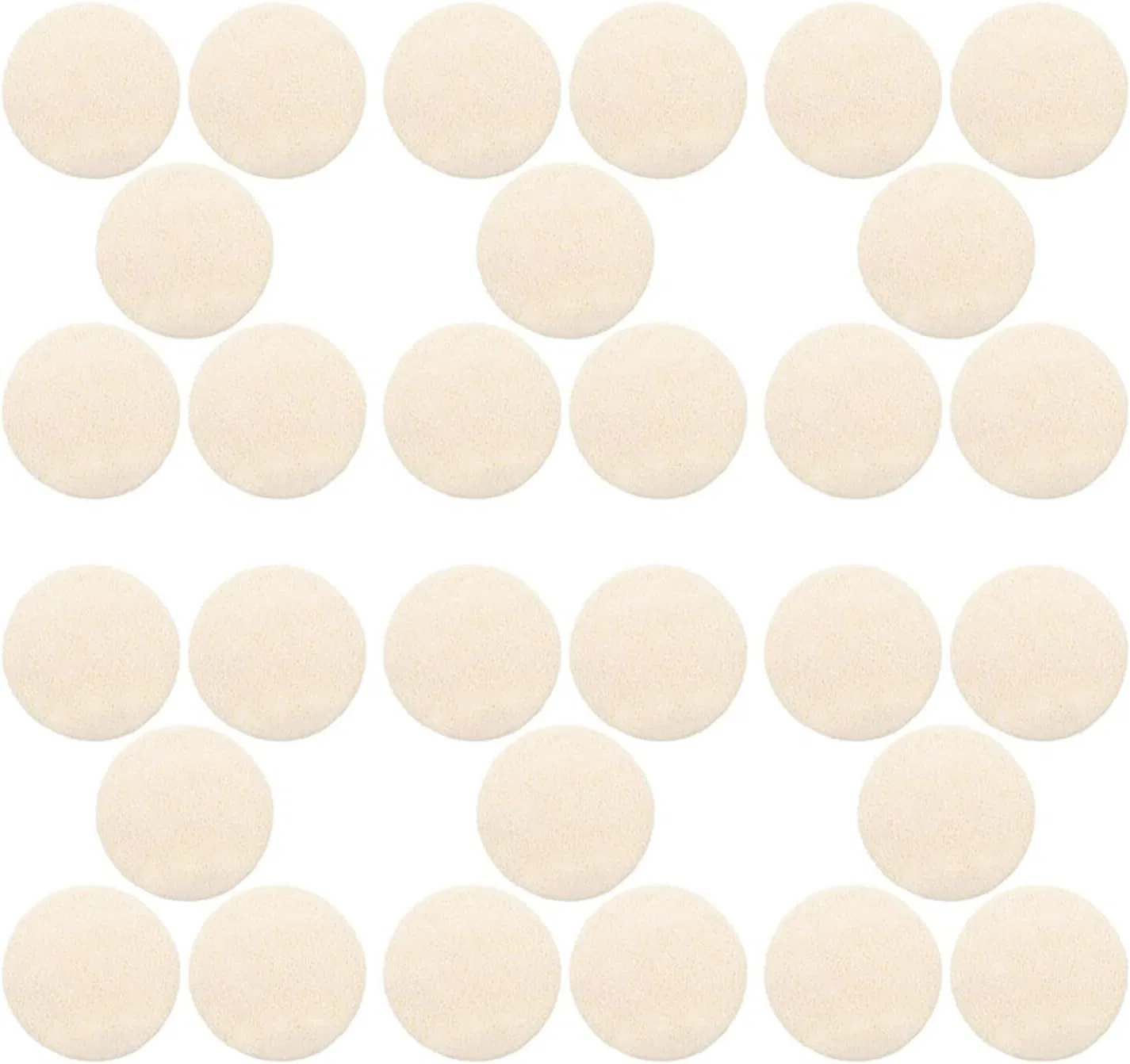 Пилинг-подушечки из люфы 50 шт, NULYLU, 5.5x5.5 см, Beige