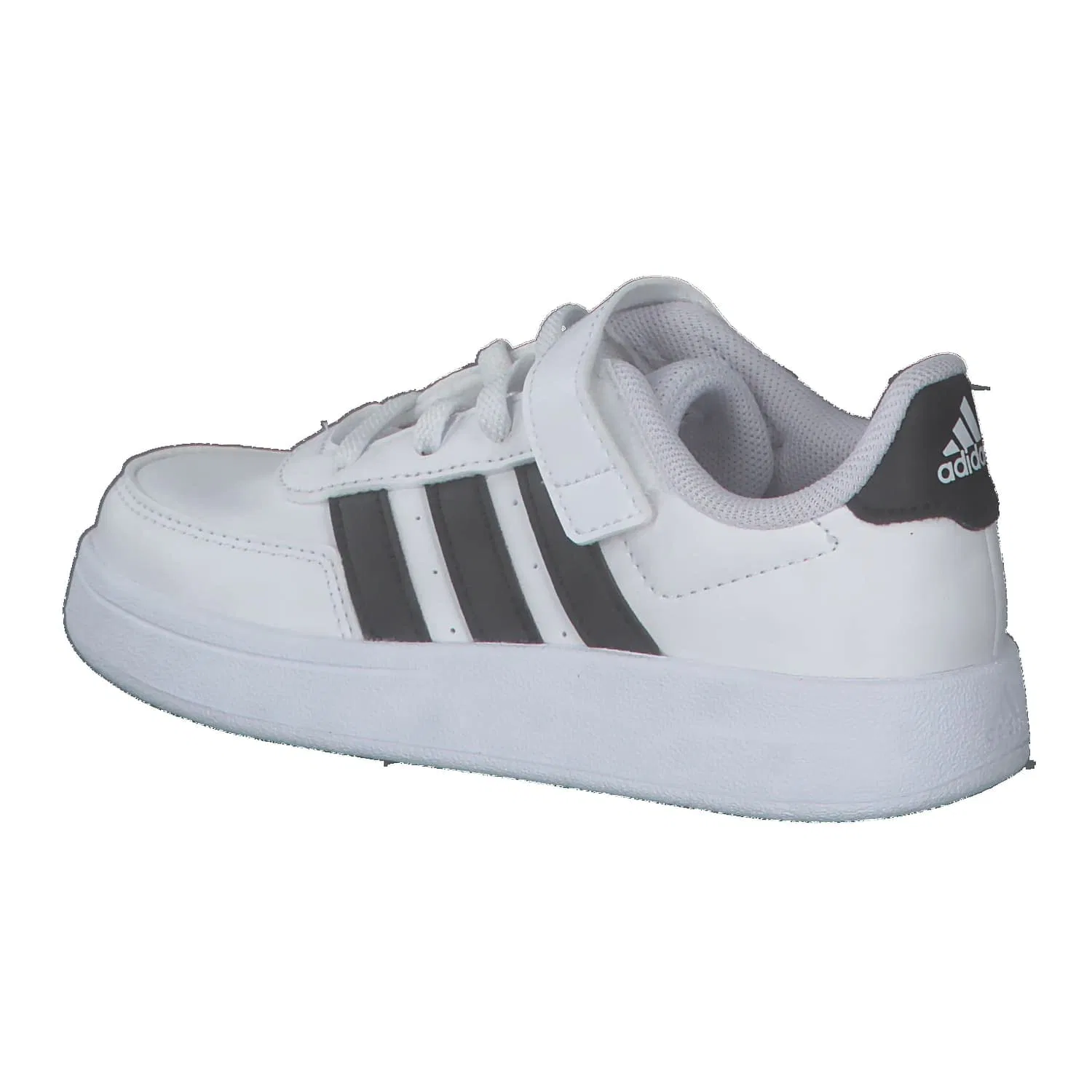 Детские кроссовки для мальчиков с принтом Breaknet Lifestyle Court Elastic Lace and Top Strap Shoes Adidas, Cloud White Core Black Core Black — фото 3