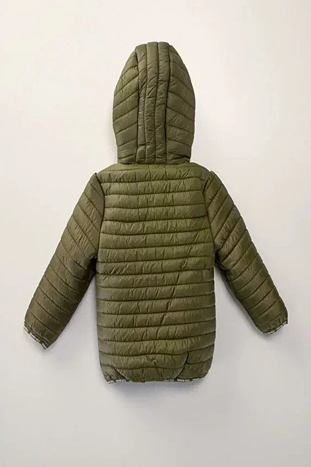 Детское пальто для девочек с капюшоном Dekubaby, Khaki — фото 4