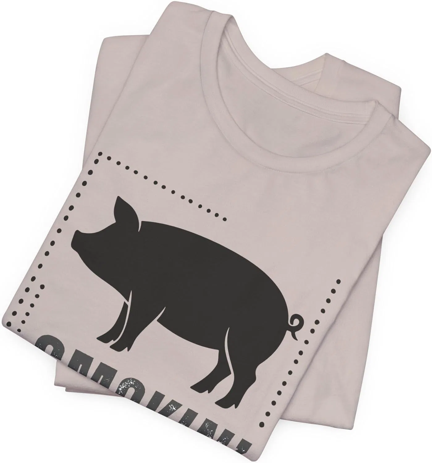 Футболка с принтом Smokin’ Pig Bella+canvas, Heather Cool Grey — фото 3