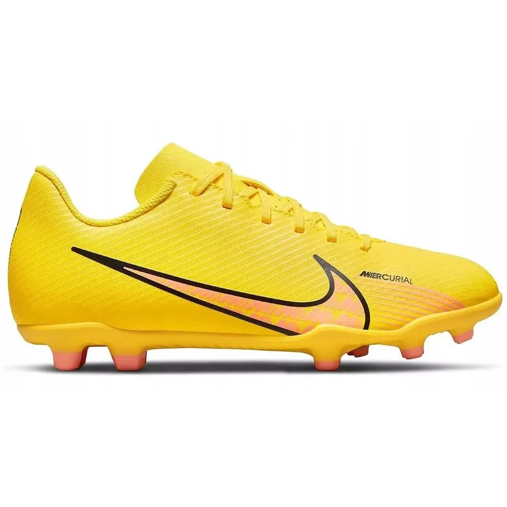 Детские бутсы для мальчиков с шипами Jr. Mercurial Vapor 15 Club Fg/Mg NIKE, Yellow Strike Sunset Glow