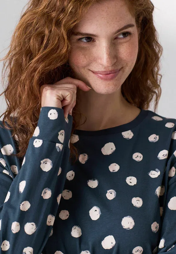 Комплект пижамы из хлопка Tall fit - maternity long sleeve set - pyjama set Next темно-синий Spot