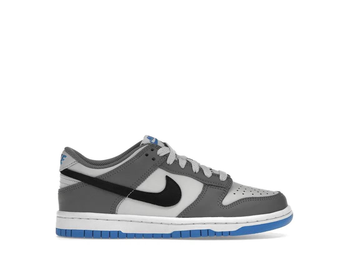 Детские кроссовки с перфорацией Nike Dunk Low, Cool Grey/Pure Platinum/Light Photo Blue/Black