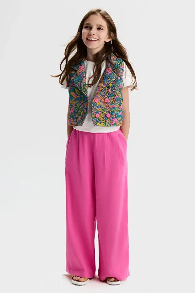 Детские брюки для девочек широкие Nk, Fuchsia