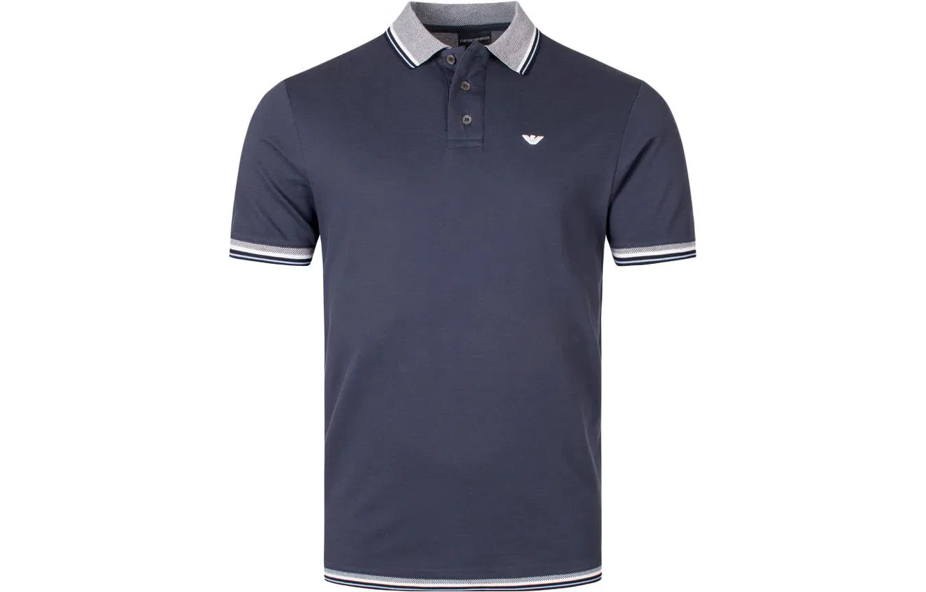 Мужское поло с коротким рукавом SS23 Polo Shirt EMPORIO ARMANI, Marine Blue