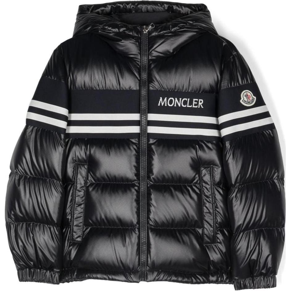 Moncler Детская пуховая куртка морского синего цвета