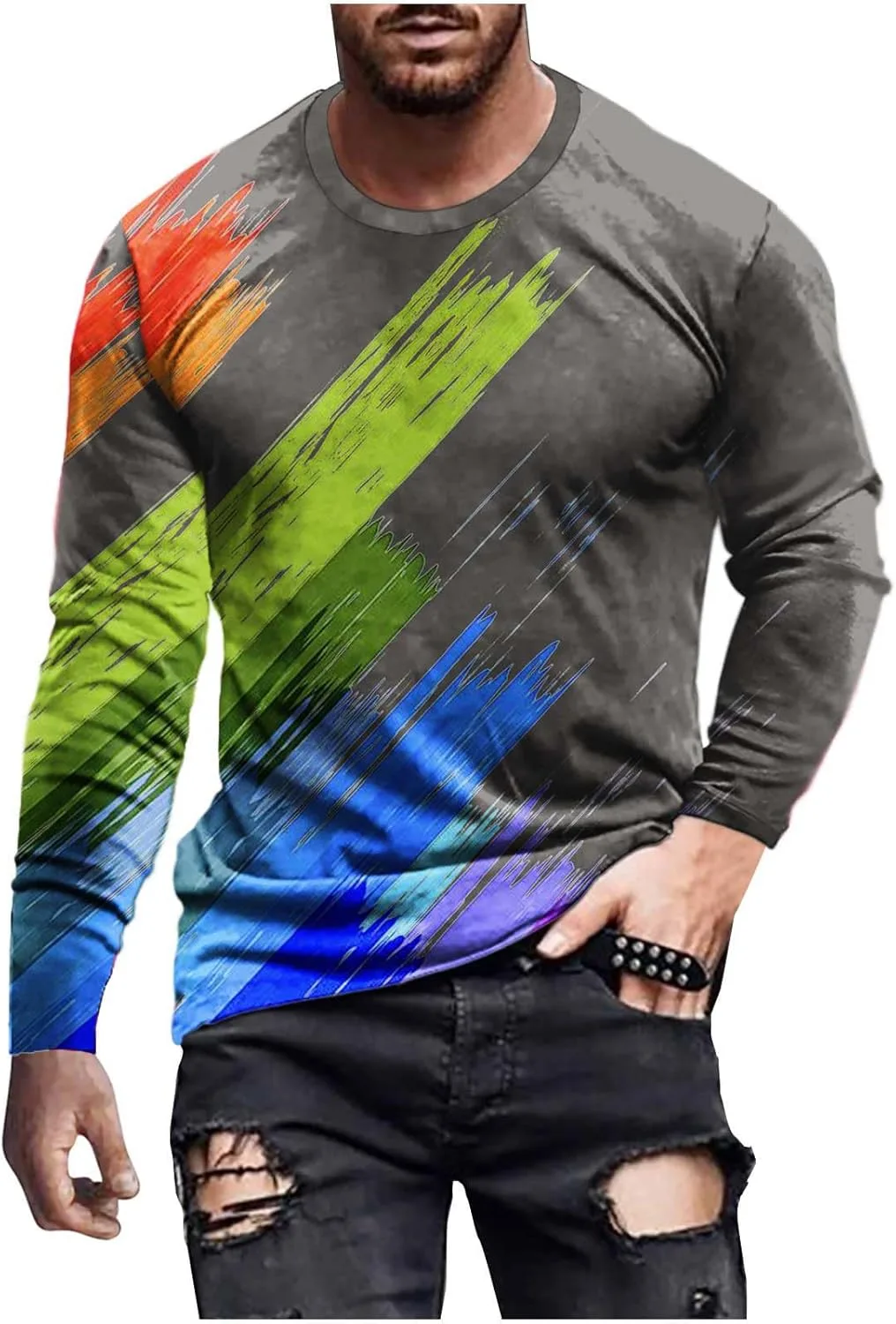 

Футболка Muscularfit с принтом и длинными рукавами