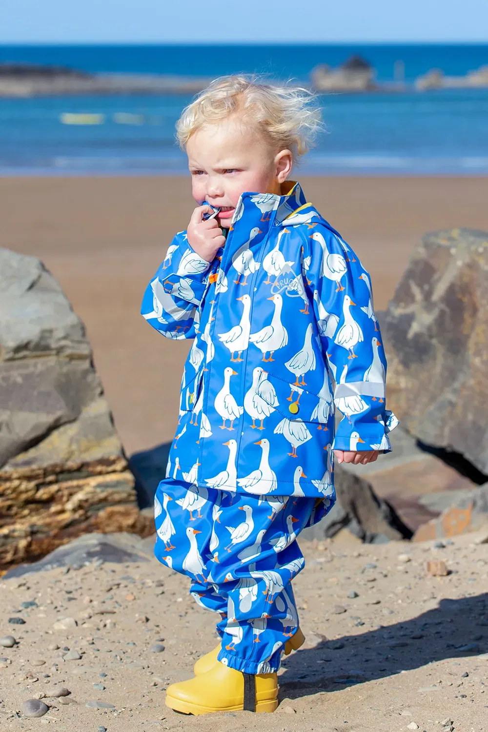 Детский дождевик с принтом Puddle Buster Frugi, Blue — фото 2