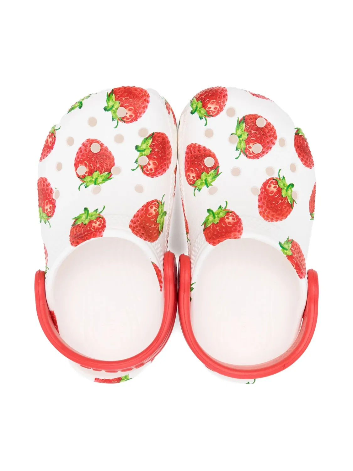Клоги с принтом клубники Crocs, белый — фото 3