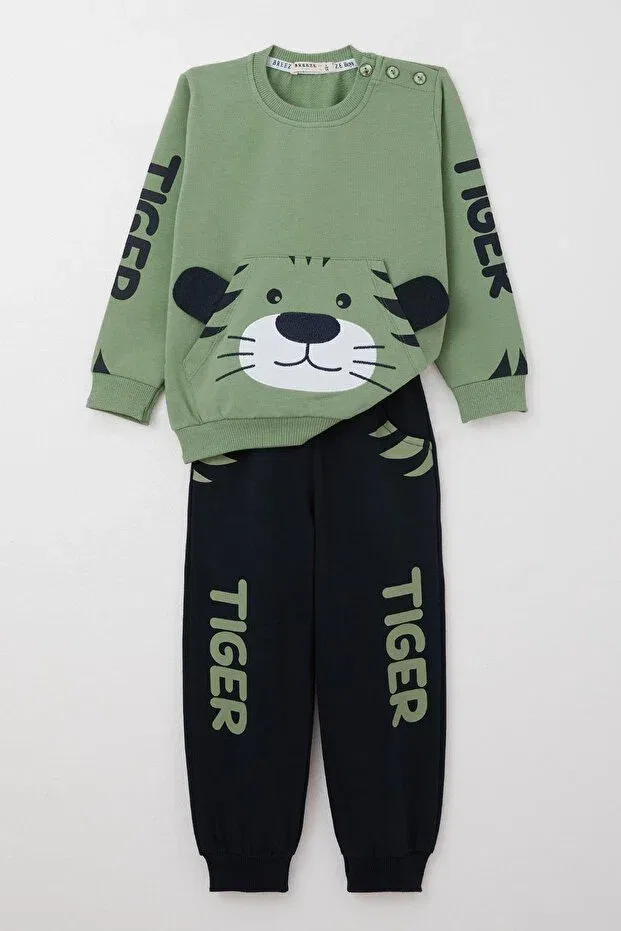 Детский спортивный комплект для мальчиков с принтом Sportswear Breeze, Mint Green