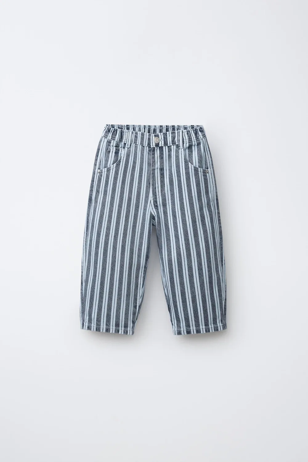 Полосатые мешковатые джинсы ZARA, Blue/White