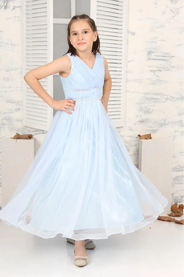 Детское платье для девочек с принтом Jannock, Light Blue