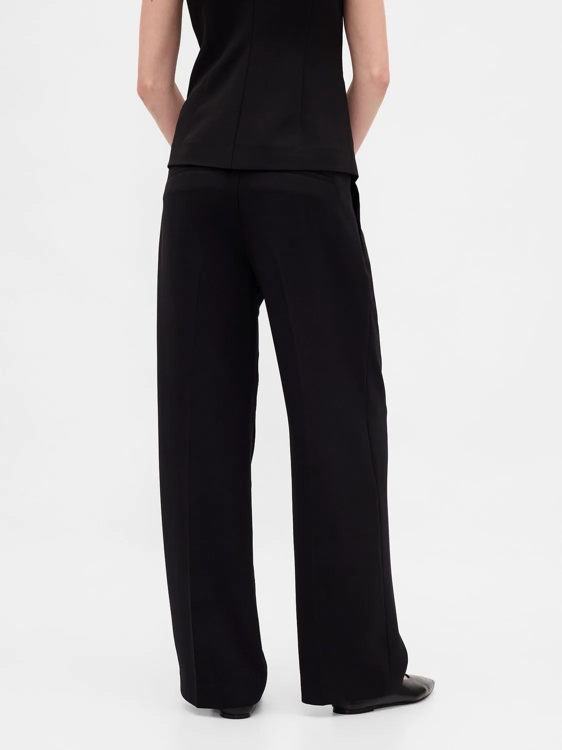 Брюки с заниженной талией Gap Black 365, черные — фото 4