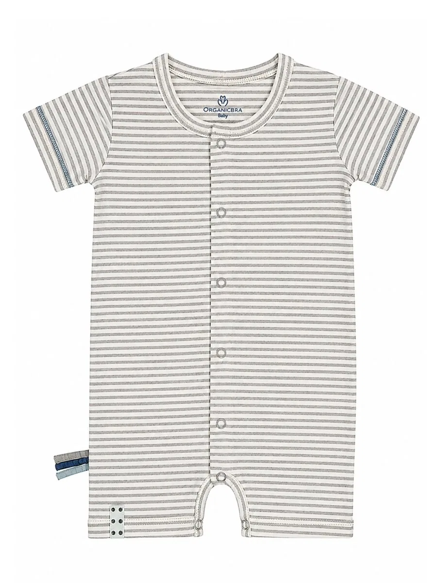 Комбинезон/боди OrganicEra 'OrganicEra Organic Baby Romper, Striped' серого цвета