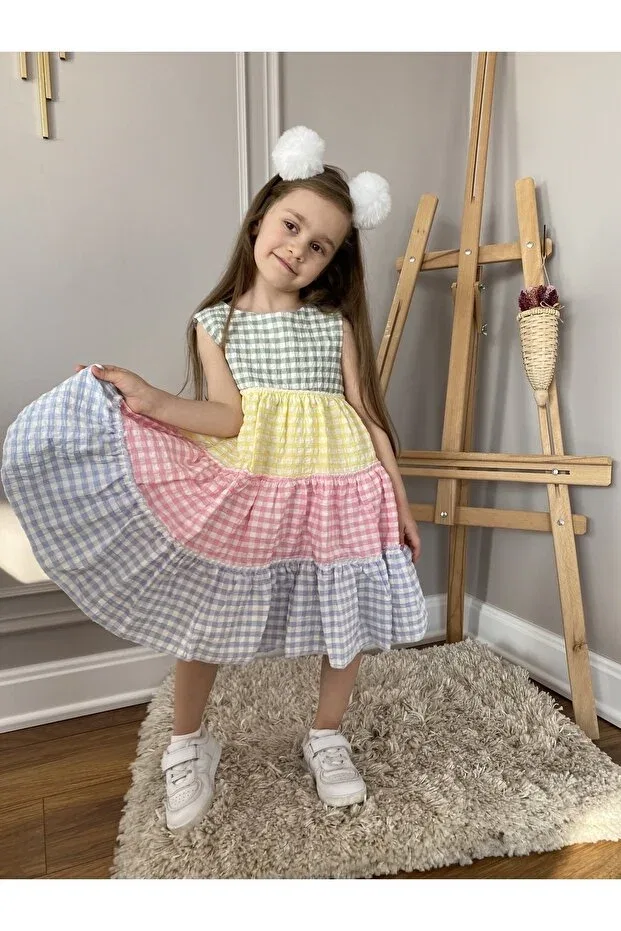 Детское платье для девочек из вельвета Elegant Generic Brands, Multicolor — фото 2