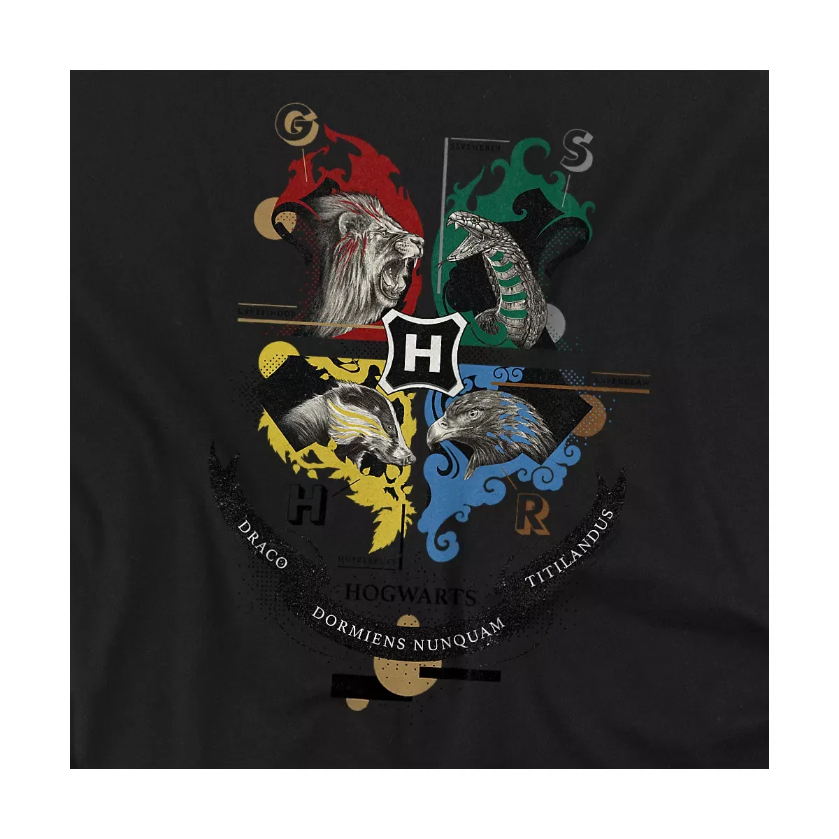 Детское боди с коротким рукавом Harry Potter Hogwarts Magicial Mischief Level Up Crest, Black — фото 2