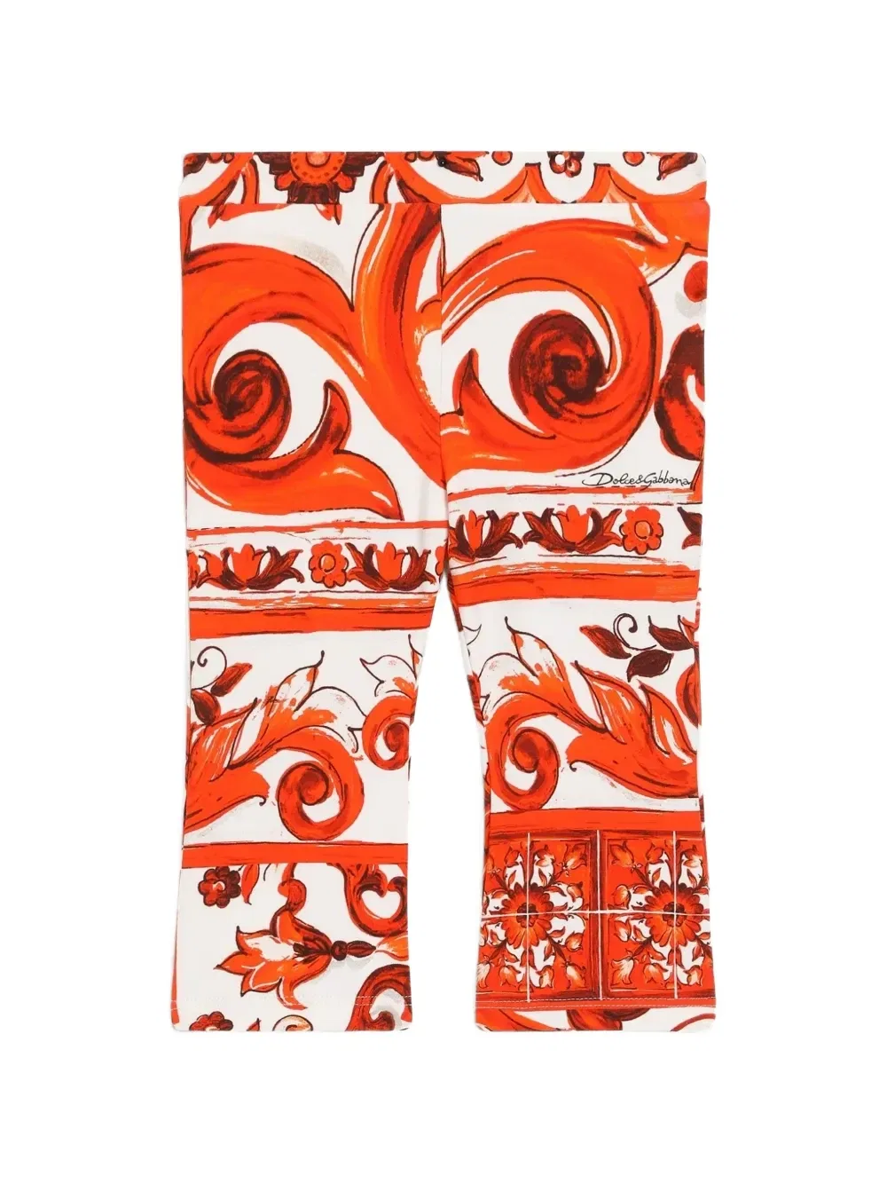 Легинсы с принтом Majolica Dolce & Gabbana Kids, оранжевый