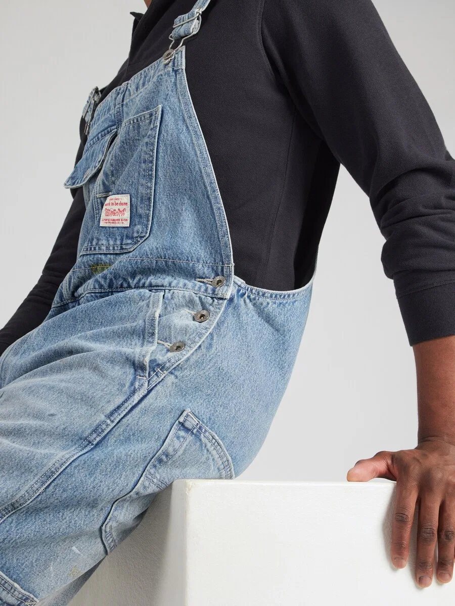 Джинсовый комбинезон LEVI'S свободного кроя, цвет светло-голубой — фото 3