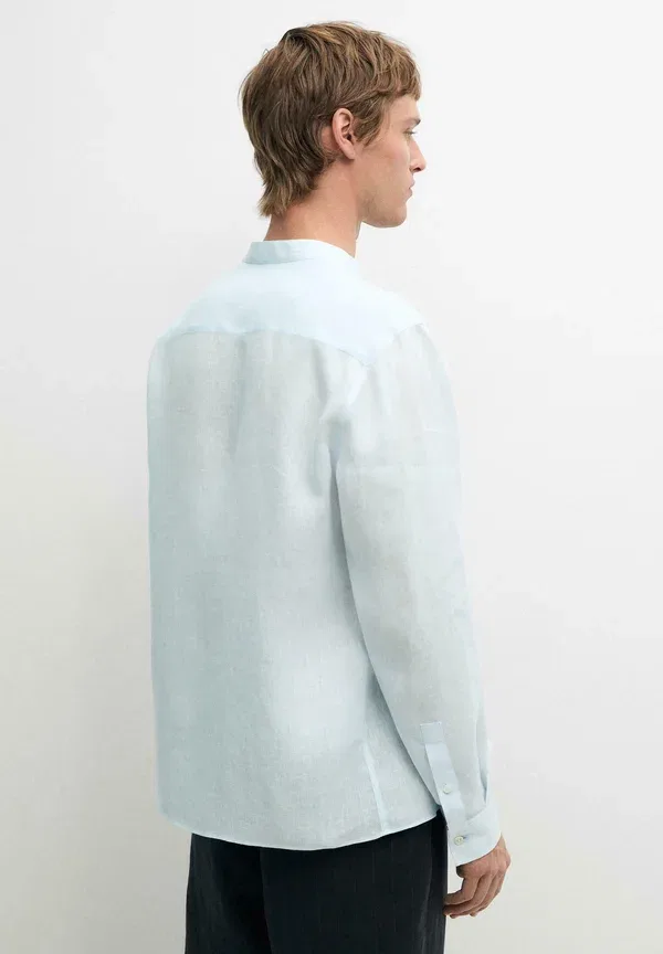 Рубашка из льна Shirt Massimo Dutti, light blue, светло-голубой — фото 3