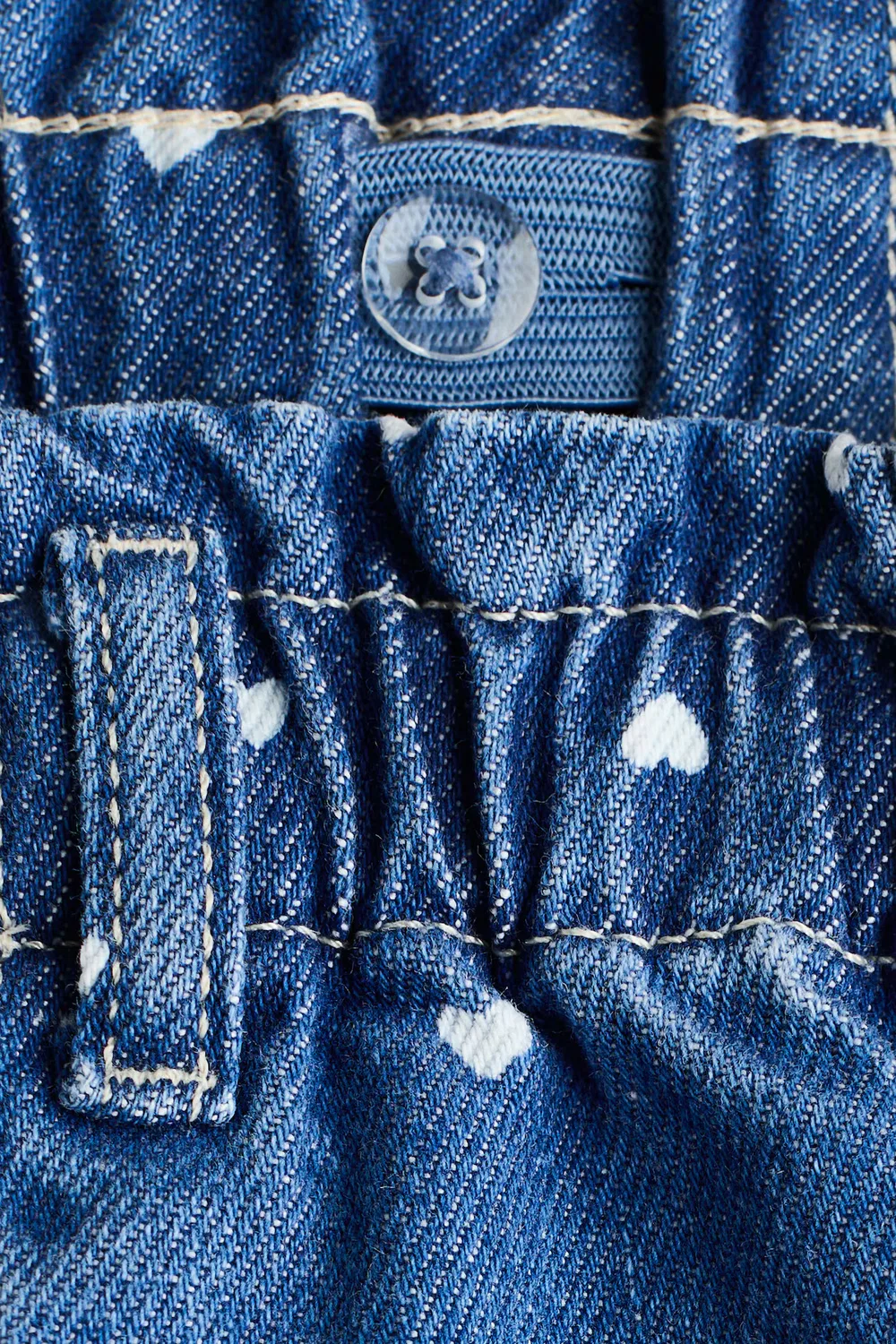 Джинсы-«Бумажный мешок» с принтом H&M, Denimblau/Herzen — фото 4