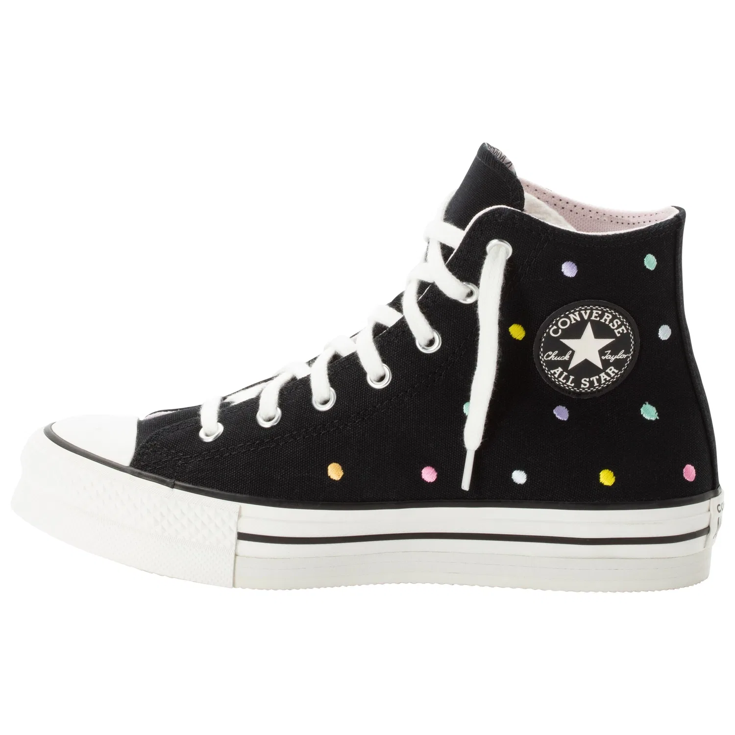 Детские кроссовки на шнуровке Converse, Black/Vintage White/Egret — фото 2