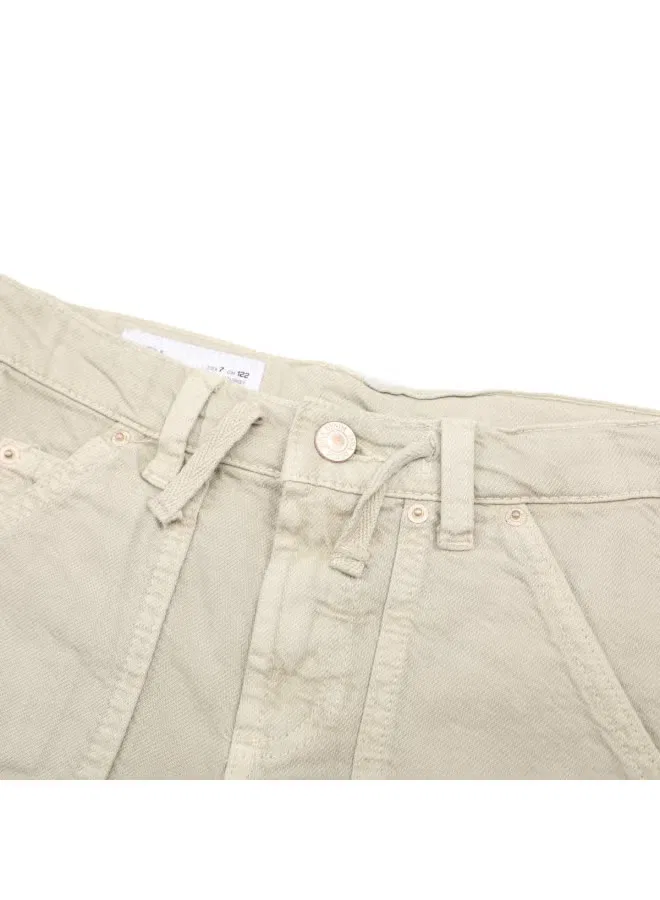 Шорты прямые с кулиской Zara, светло-серо-зеленый — фото 4