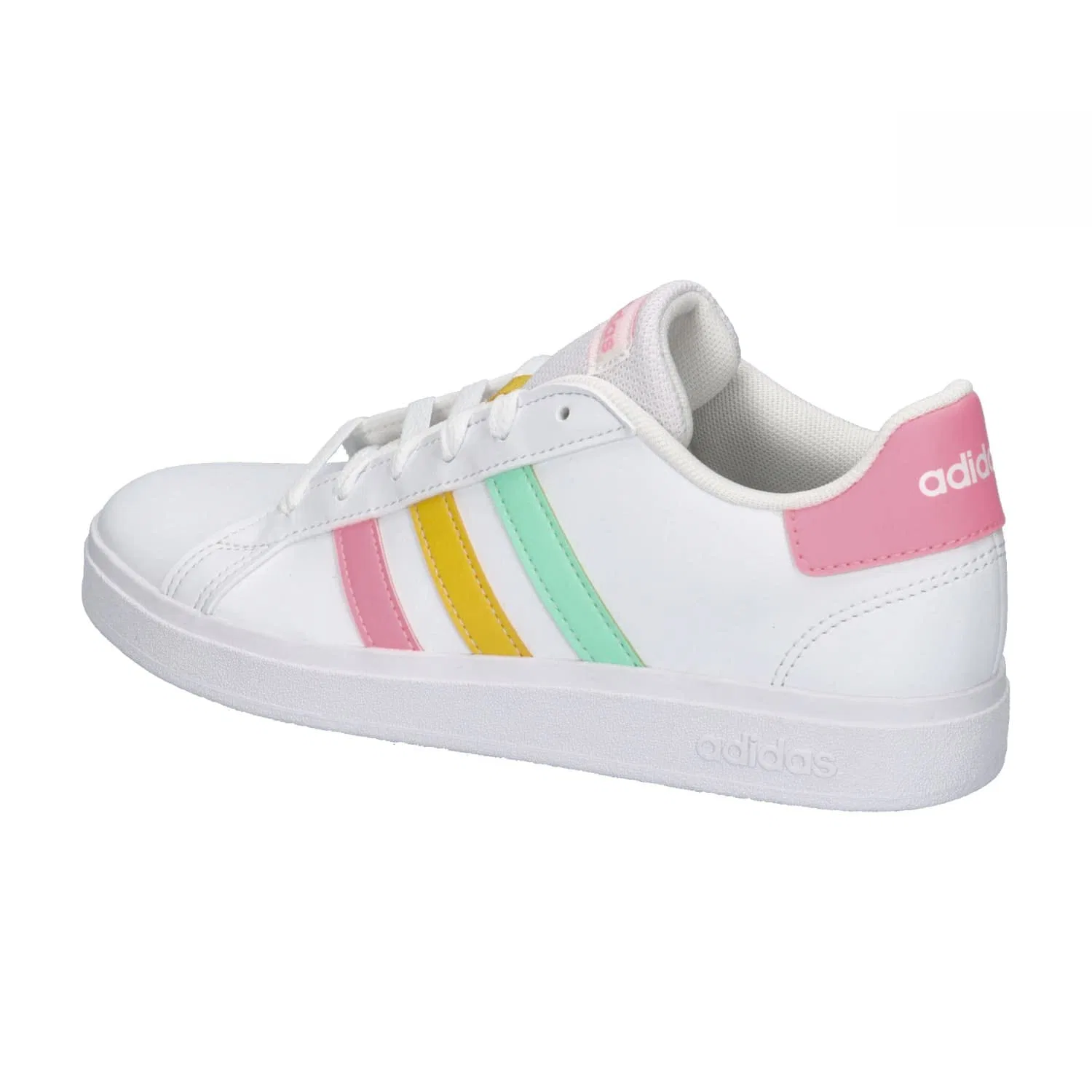 Детские кроссовки для мальчиков с закрытым носком Grand Court Lifestyle Adidas, Cloud White Pulse Mint Beam Pink — фото 3