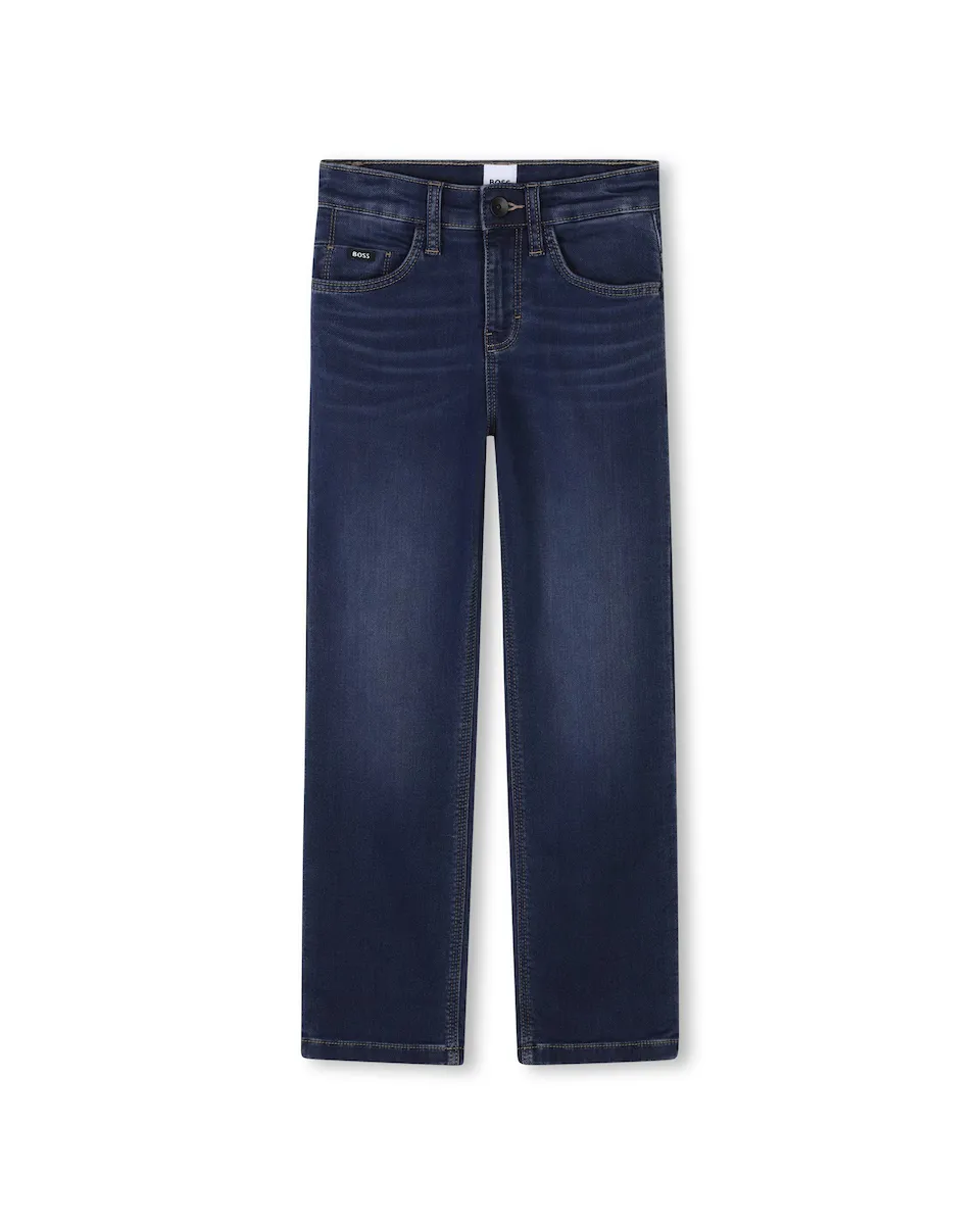 

Джинсы для мальчиков в однотонном синем цвете BOSS Kidswear, синий