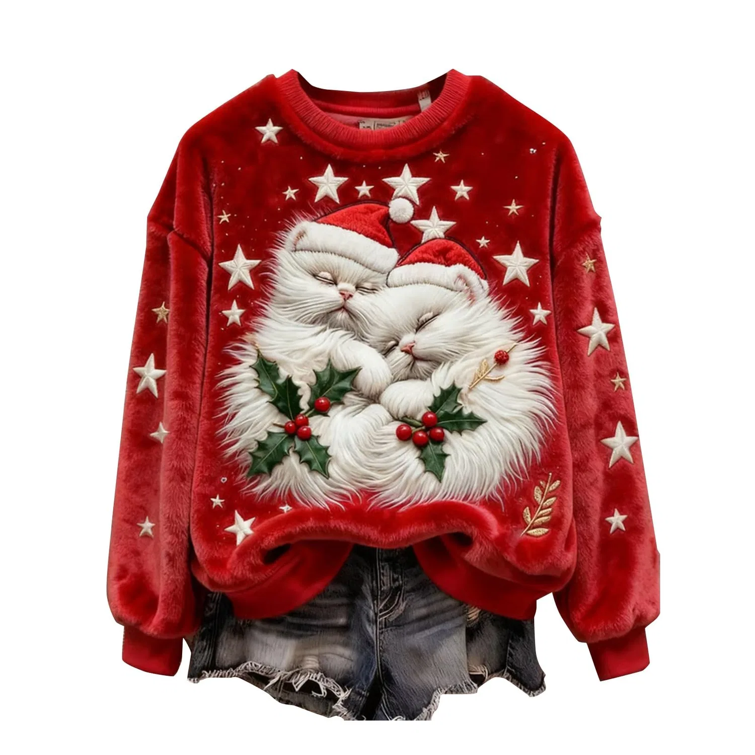 Женский свитер с принтом Christmas Sweater, Zf-white